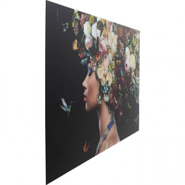 Table glass woman flowers butterflies 100x150cm FLOWERS Kare design - 3