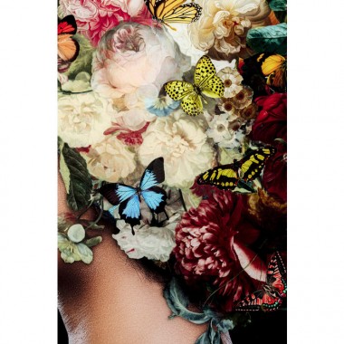 Tableau verre femme fleurs papillons 100x150cm FLOWERS Kare design - 5