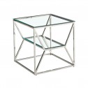 End table glass metal 55x55cm HEXA