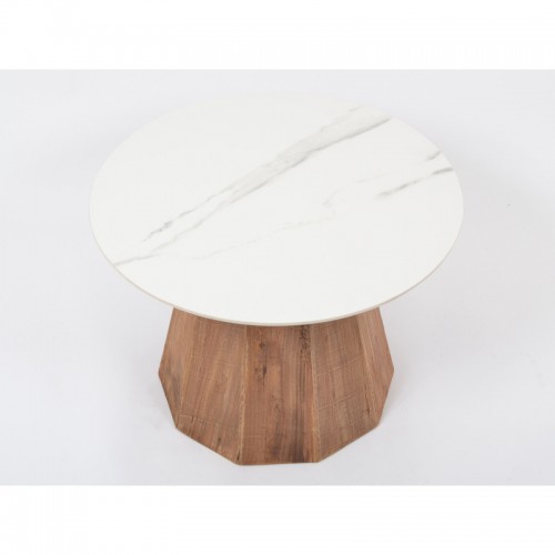 End table pine white marble...