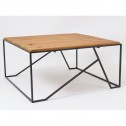 Tavolino in legno naturale metallo nero 80x80 cm KAMALA