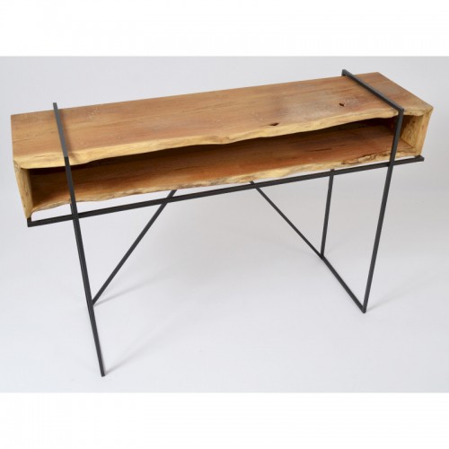 Console natural wood black...