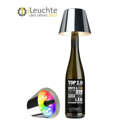 Lampada bottiglia ricaricabile RGBW cromata TOP 2.0 SOMPEX SOMPEX - 1