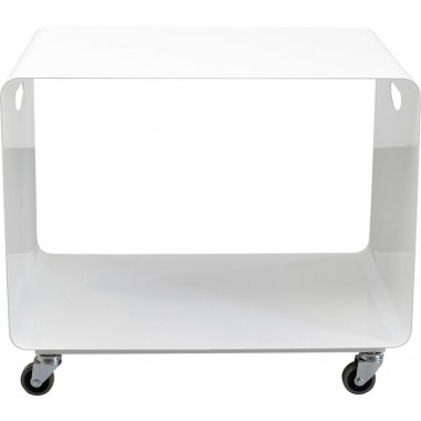 Table basse blanche à roulette 60x40cm CASA Kare design - 1