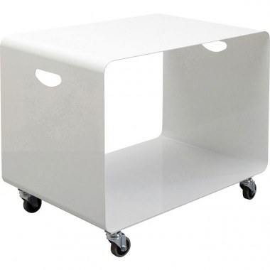 White coffee table with roulette 60x40cm CASA Kare design - 3