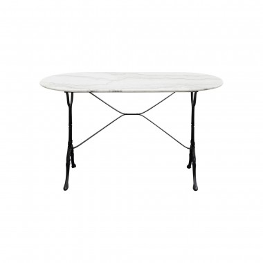 Tavolo da bistrot ovale in marmo bianco 120x60 cm Kare Design
