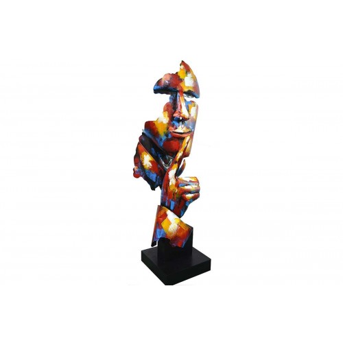 Veelkleurig beeld van een stille man van 120 cm SOCADIS - 1