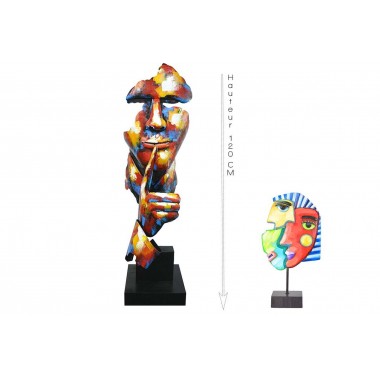 Multicolor Skulptur still Mann 120cm PIGMENT SOCADIS - 3