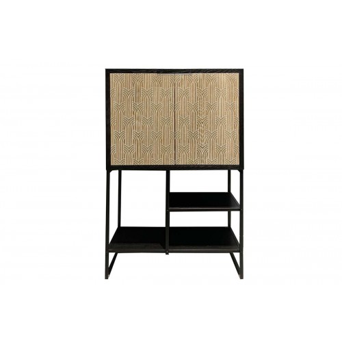 Furniture 2 doors 2 shelves wood/metal CURVY SOCADIS - 1