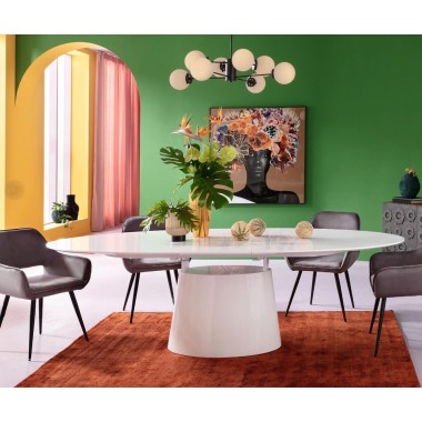 Extensible white dining table Benvenuto Kare design - 2