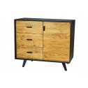 Black wooden furniture 3 drawers 1 door HERIK SOCADIS - 1