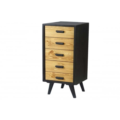 CHIFFONIER black wood 5 drawers HERIK SOCADIS - 1