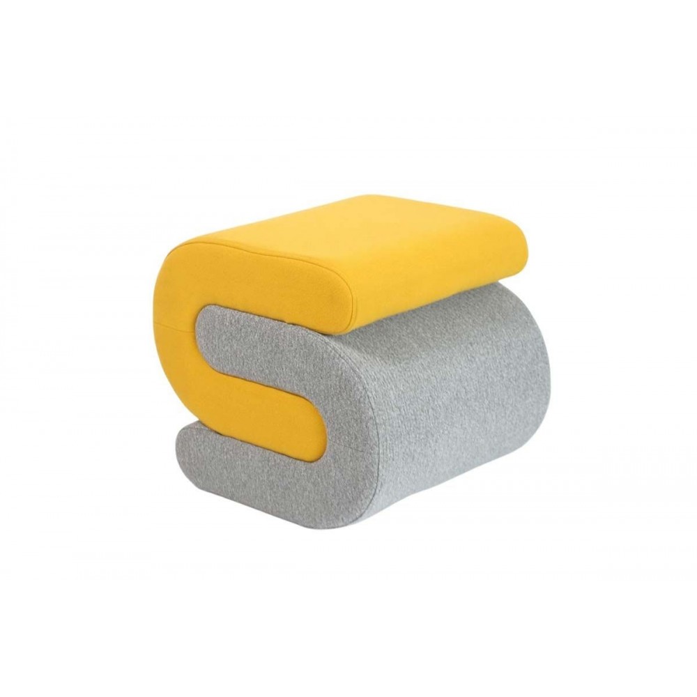 Pouf galbe amarelo cinza CONFORT SOCADIS - 1