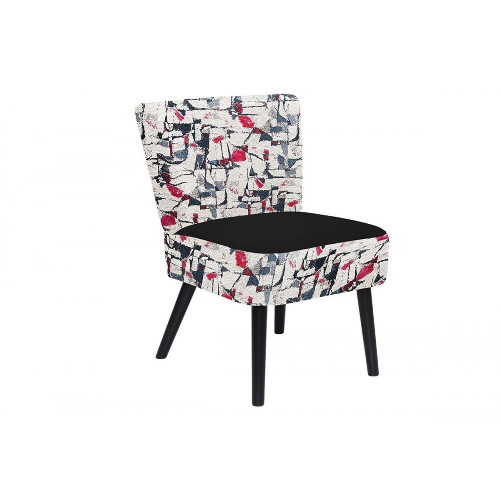 Fauteuil motif velours rouge CONFORT SOCADIS - 1