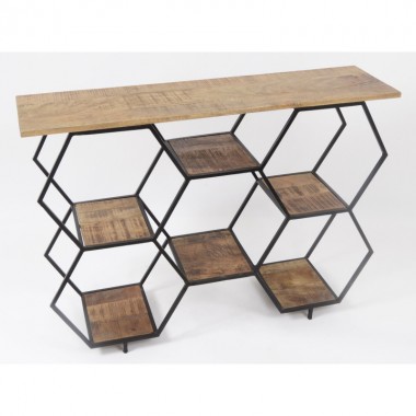 Estantería geométrica 4 estantes de madera ABISKO | Loft Attitude