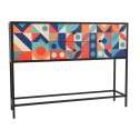 MOZAIC colored wood console 2 doors 2 drawers