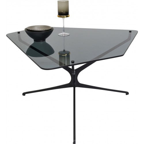 Design tafel met glas en zwart staal Kare design - 1