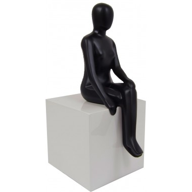 Statue femme noir mat sur socle blanc CLASSY DRIMMER - 1