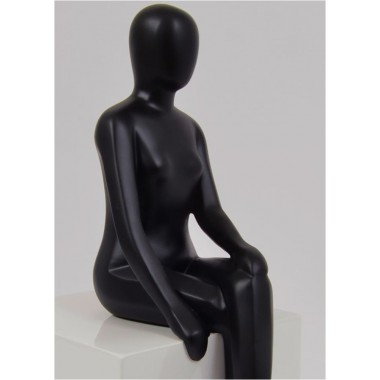 Statua matte donna nera sulla base bianca CLASSY DRIMMER - 2