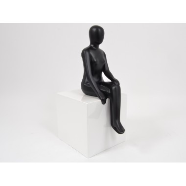 Statue femme noir mat sur socle blanc CLASSY DRIMMER - 3