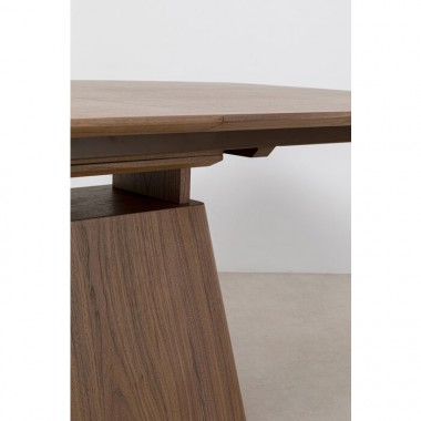 Extensible mesa de comedor rectangular madera nogal Benvenuto Kare design - 19