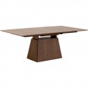 Extensible mesa de comedor rectangular madera nogal Benvenuto Kare design - 1