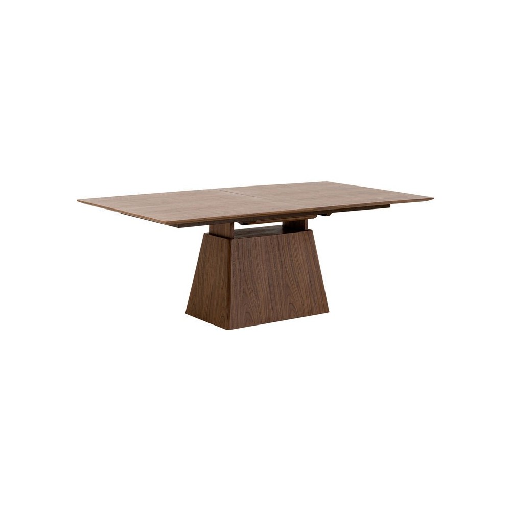 Extensible rectangular dining table wood walnut Benvenuto Kare design - 1