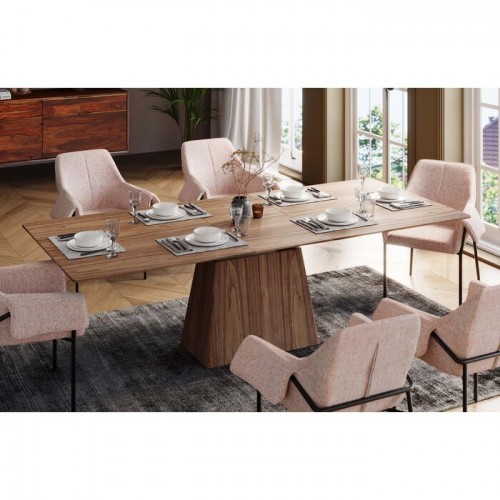 Extensível mesa de jantar retangular de madeira noz Benvenuto Kare design - 1
