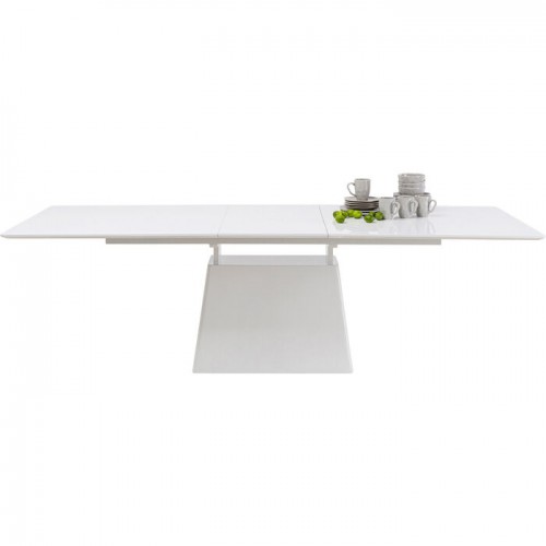 White stretch rectangular dining table Benvenuto Kare design - 1