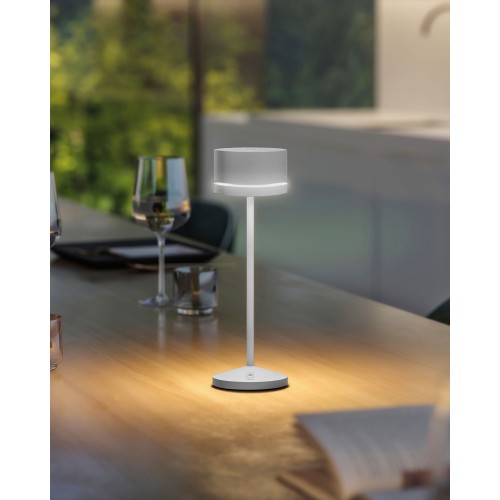 Lámpara de mesa gris con batería MONZA LEONARDO Leonardo