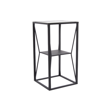 Side table metal black and glass DAWSON H60