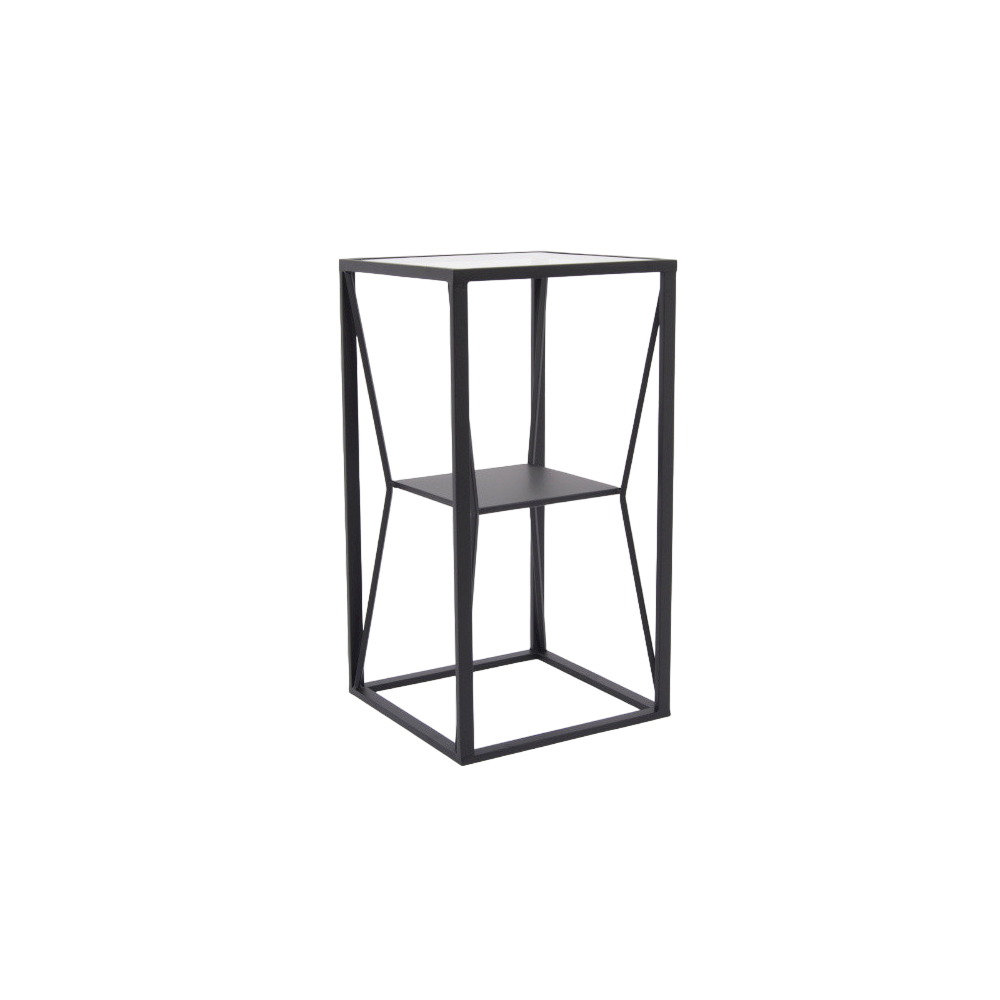 Table d'appoint métal noir et verre DAWSON H60