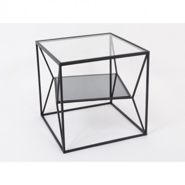 Extra table metal black and glass CLAYTON H45