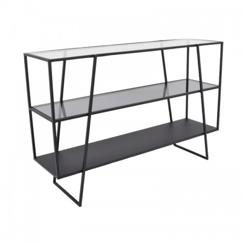 Black metal console and glass CLAYTON 120CM