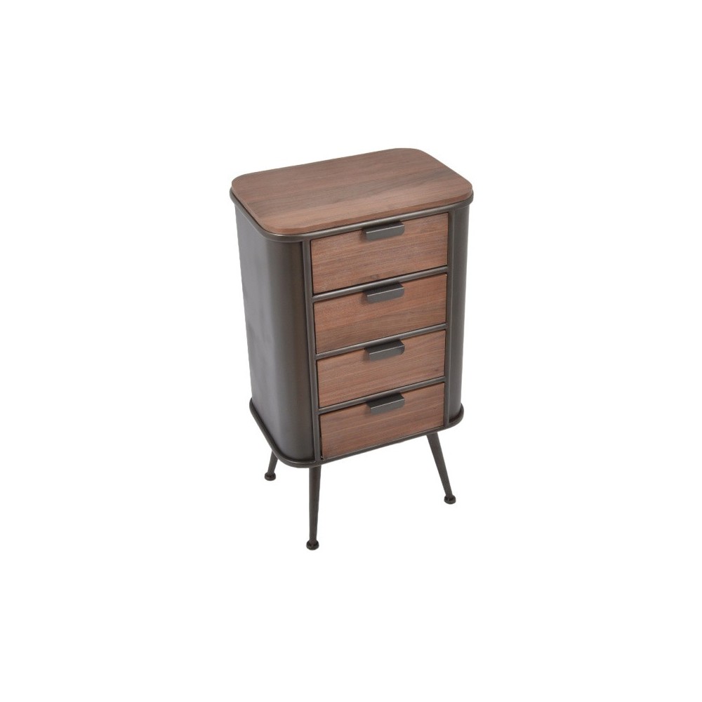 Chiffonier 4 gavetas madeira metal RENO