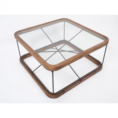 Mesa de madeira de vidro de metal MISSOURI 80x80cm HOME EDELWEIS - 3