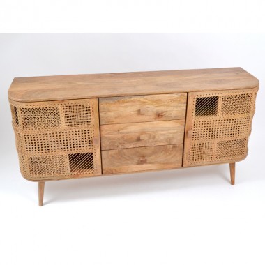 Furniture 2 doors 3 drawers wood 160cm BOHEME DRIMMER - 4