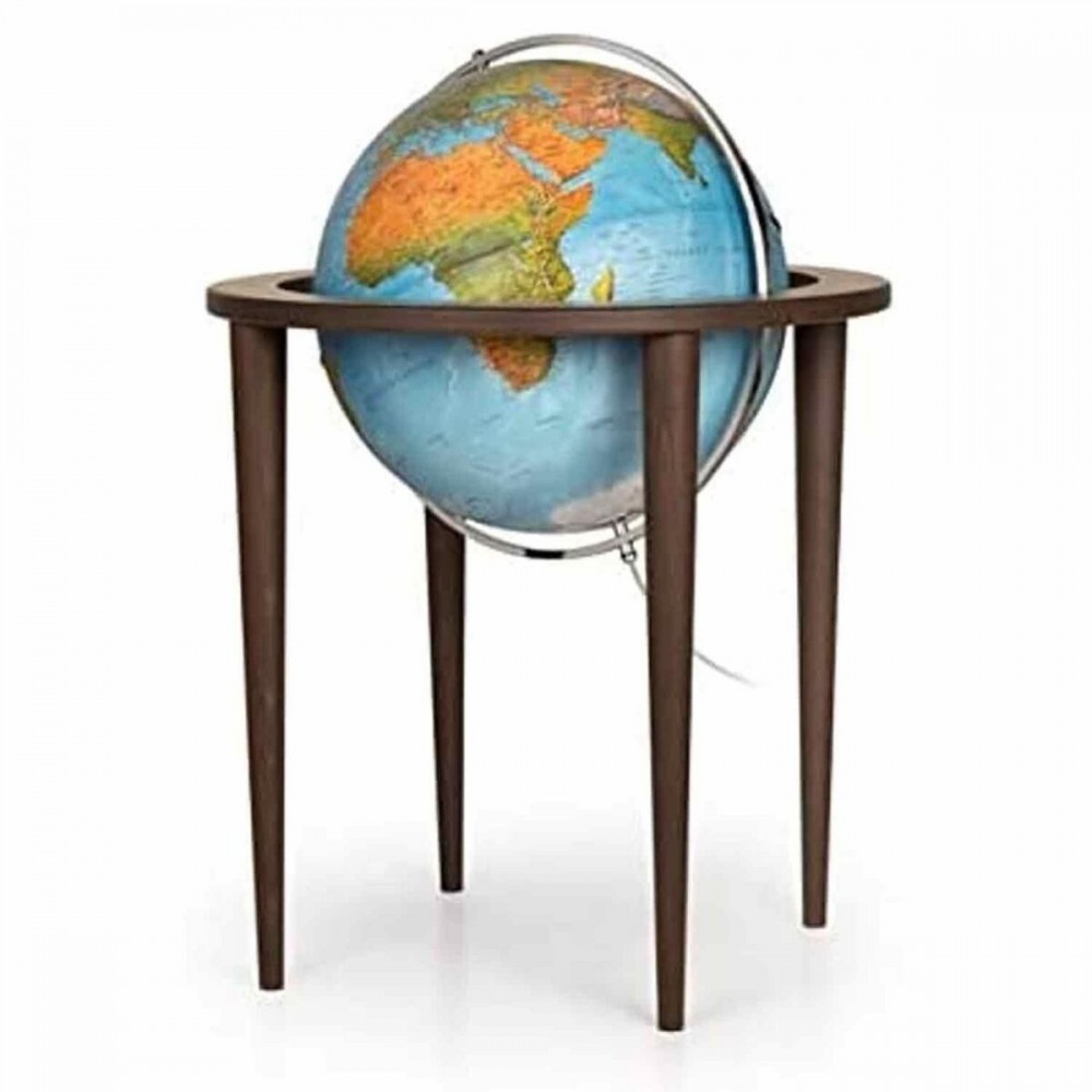 Globo terrestre luminoso contemporaneo con base in legno Queen Blue NOVA RICO - 1