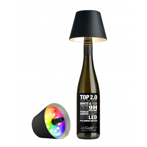 Lampe bouteille rechargeable RGBW noir TOP 2.0 SOMPEX