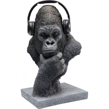 Beeld met het hoofd van een gorilla die zwart denkt Kare design - 4