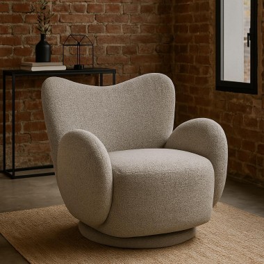 Swivel chair in light grey fabric LUNARA IXIA IXIA - 2