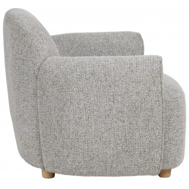 Silla club en tejido gris claro BOLMA IXIA IXIA - 4