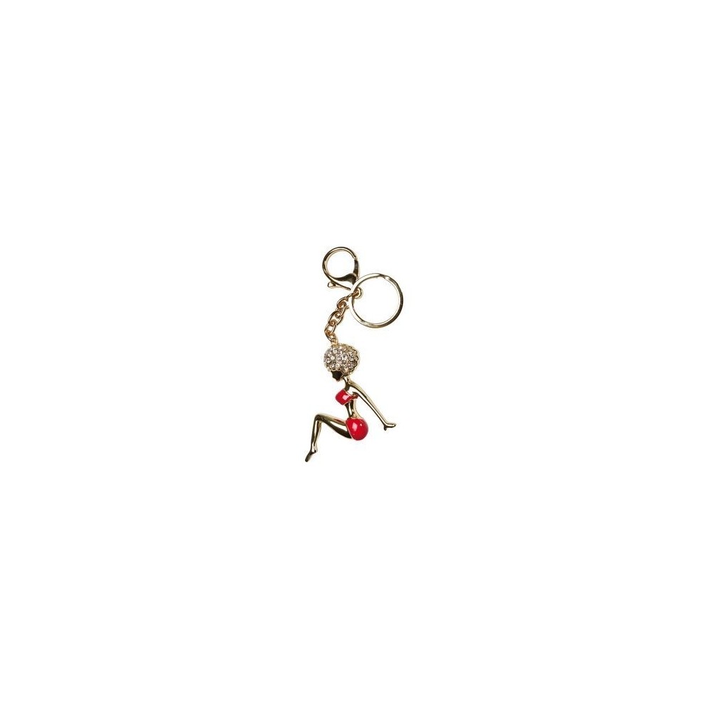 PORTE CLEFS FEMME AFRO DISCO STRASS KARE DESIGN