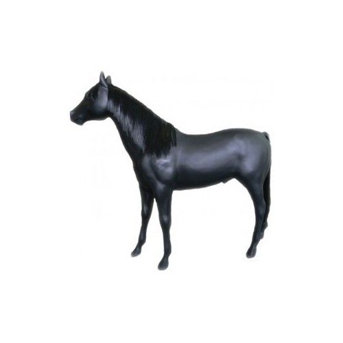 Statue cheval noir mat grandeur nature