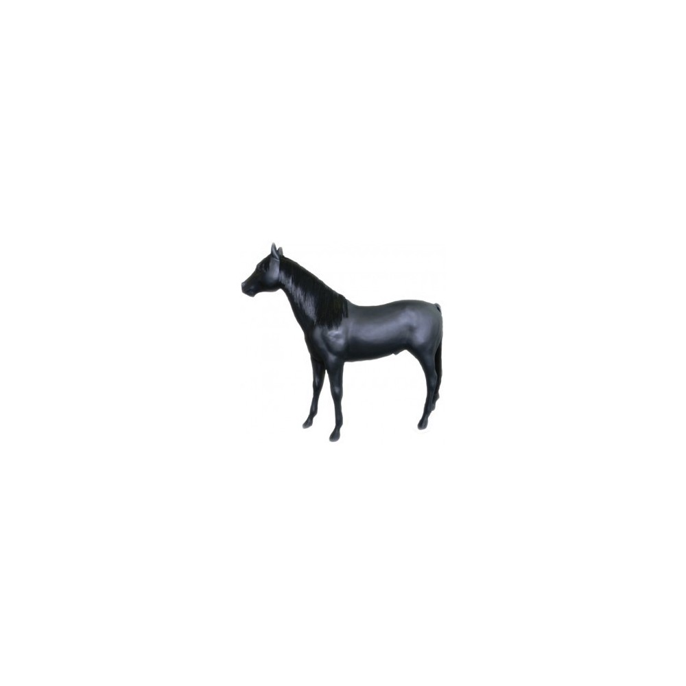 Statue cheval noir mat grandeur nature By-Rod - 1