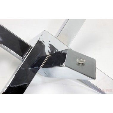 Tavolino rotondo di design Crystal cromo/vetro
