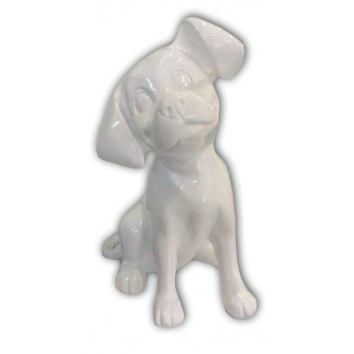 Statua di cane dalmata bianco lucido