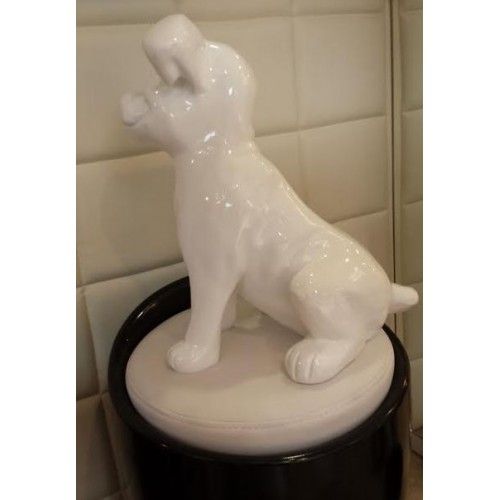 Statue chien dalmatien blanc brillant
