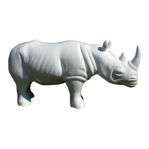 Estatua rinocerontes blanco modelo grande