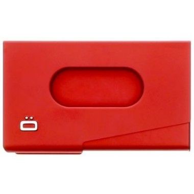 Porte cartes de visite en aluminium Ogon design rouge